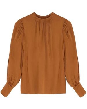 Yves Salomon Button-Embellishment Blouse - Brown