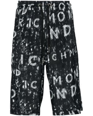 John Richmond Bermudas con logo estampado - Negro
