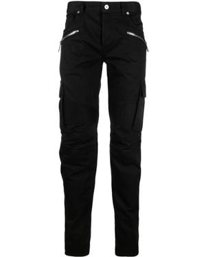 Balmain Stretch Cotton Cargo Trousers - Black