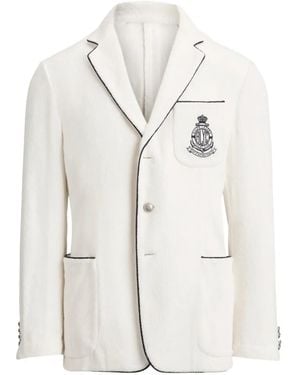 Ralph Lauren Embroidered Terry Blazer - White