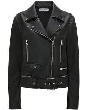 JW Anderson Leather Biker Jacket - Black