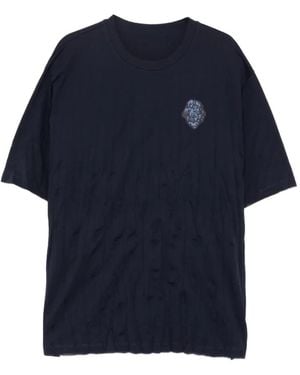 CROQUIS Graphic-Print Pleated T-Shirt - Blue