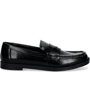 HUGO Liora Leather Loafers - Black
