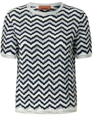 Missoni Zigzag-Knit Short-Sleeve Sweater - Black