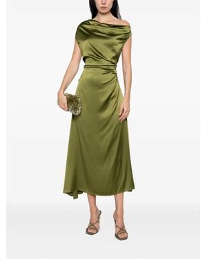STAUD Phare Off-Shoulder Draped Dress - Green