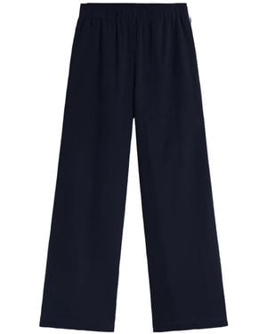 Ecoalf Moss Elasticated Wide-Leg Trousers - Blue