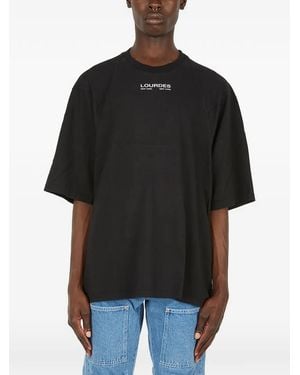 Lourdes Logo-Detail T-Shirt - Black