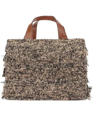 IBELIV Onja Fringe-Trimmed Tote Bag - Brown