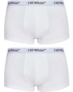 Off-White c/o Virgil Abloh Set Di 2 Boxer Con Stampa - Bianco
