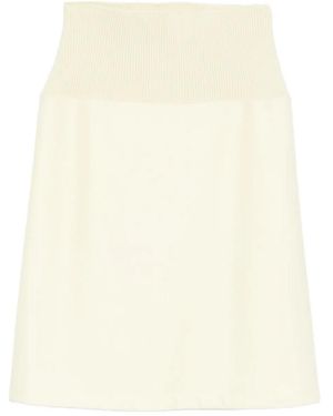 Jil Sander Jupe Mi-Longue À Design Côtelé - Natural