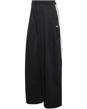 adidas Pleated Side-Stripe Trousers - Black