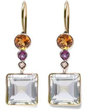 Lizzie Fortunato Gelbgoldohrringe Mit Amethyst - Weiß