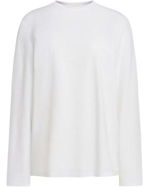 12 STOREEZ Long-Sleeve Cotton T-Shirt - White