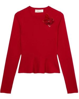 Blumarine Maglione Con Spilla - Rosso