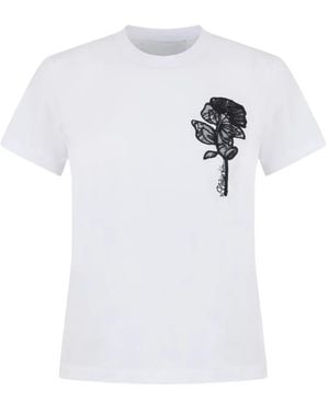 3.1 Phillip Lim Flower Embroidery T-Shirt - White