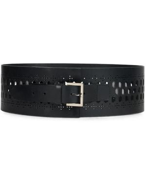 Alberta Ferretti Perforierter Gürtel - Schwarz