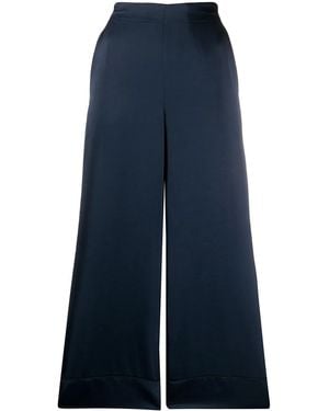 Blanca Vita Wide Leg Cropped Trousers - Blue