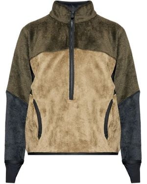 Moncler Sweat Polartec À Fermeture Zippée - Vert