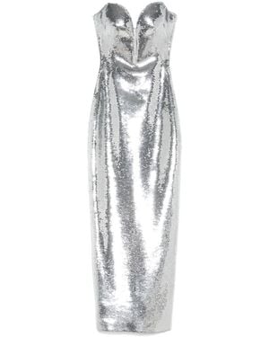 Monot Sequinned Bustier Midi Dress - White