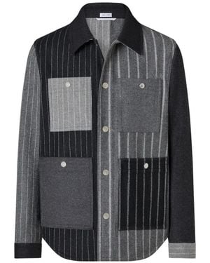 Thom Browne Flannel Fun-Mix Banker-Stripe Jacket - Black