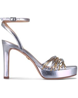 Veronica Beard Metallic-Effect Strappy Sandals - White