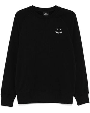 Paul Smith Sweatshirt Mit Happy-Stickerei - Schwarz