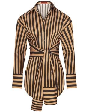 Simon Miller Inna Tie-Waist Striped Shirt - Black