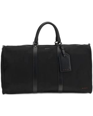 Kiton Reisetasche Mit Lederhenkel - Schwarz