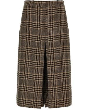 Saint Laurent Silk And Cashmere Culottes - Brown
