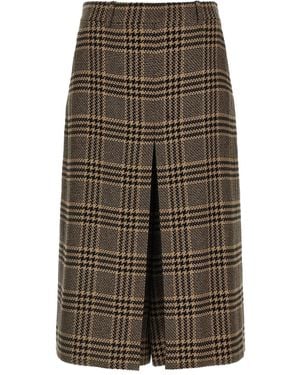 Saint Laurent チェック パンツ - ブラウン