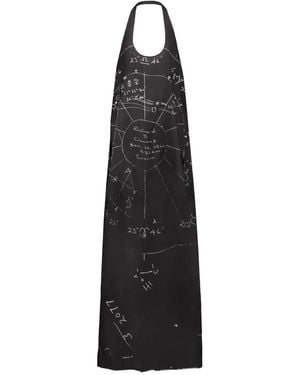 Rick Owens Graphic-Print Halterneck Dress - Black