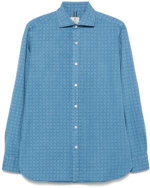Luigi Borrelli Napoli パターン シャツ - ブルー