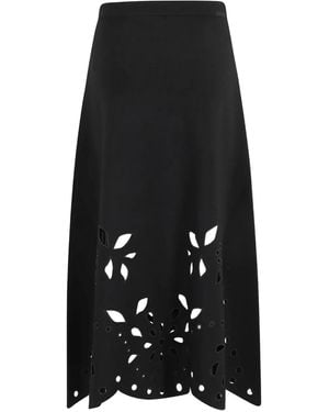Ulla Johnson Falda midi Grace de corte a láser - Negro