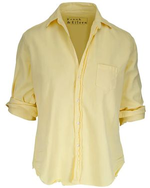 Frank & Eileen Eileen Frayed-Hem Shirt - Yellow