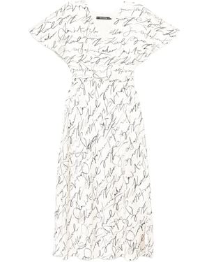 KARL LAGERFELD Scribble-Print Midi Dress - White