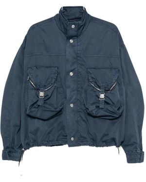 The Attico Cargo-Pocket Bomber Jacket - Blue