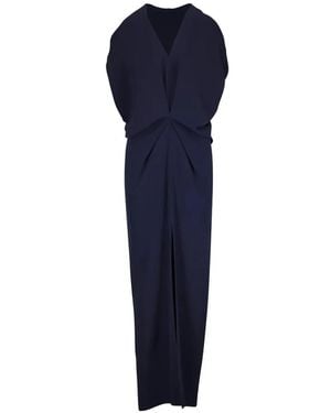 Zero + Maria Cornejo Miu V-Neck Front-Slit Maxi Dress - Blue