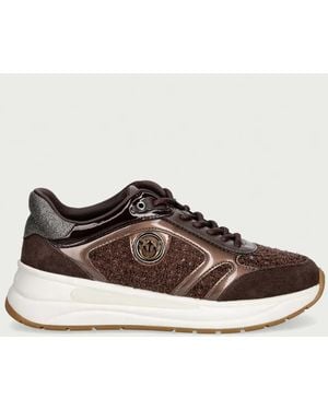 Pinko Nataly 02 Sneakers Mit Glitter-Detail - Braun