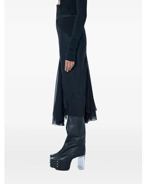 Rick Owens Dbl Asymmetric Midi Skirt - Blue