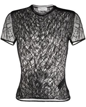 Blumarine ポワンデスプリ シアーtシャツ - ブラック