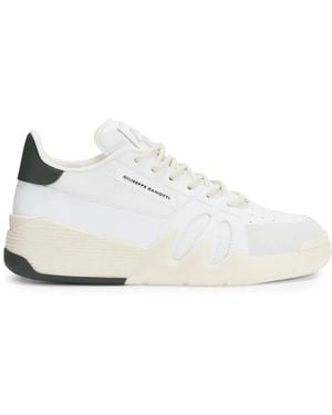 Giuseppe Zanotti Talon Logo-Detail Leather Trainers - White