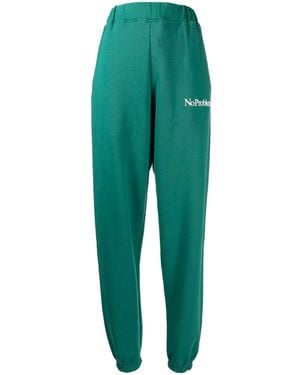 Aries Slogan-Print Track Pants - Green