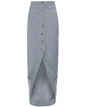 A.W.A.K.E. MODE Button Tailored Skirt - Grey