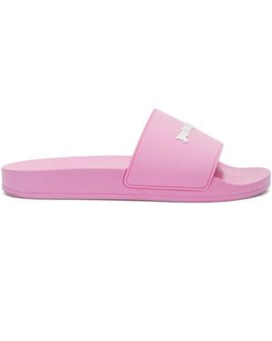 Palm Angels Logo-Embossed Pool Slides - Pink