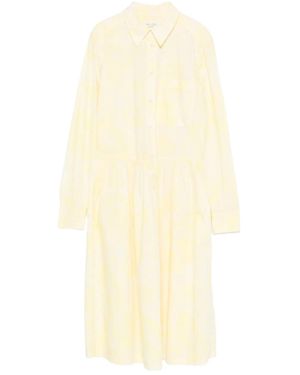 Marc O' Polo Floral-Pattern Shirt Midi Dress - White