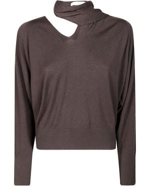 Incotex Cut-out Scarf Sweater - ブラウン