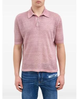 Avant Toi Hand-Painted Short-Sleeve Polo Shirt - Red
