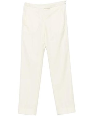 McQueen Pressed-Crease Tailored Trousers - White