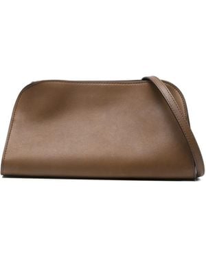 The Row Peggy Leather Clutch - Brown