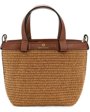 La Portegna Teresita Jute Tote Bag - Brown